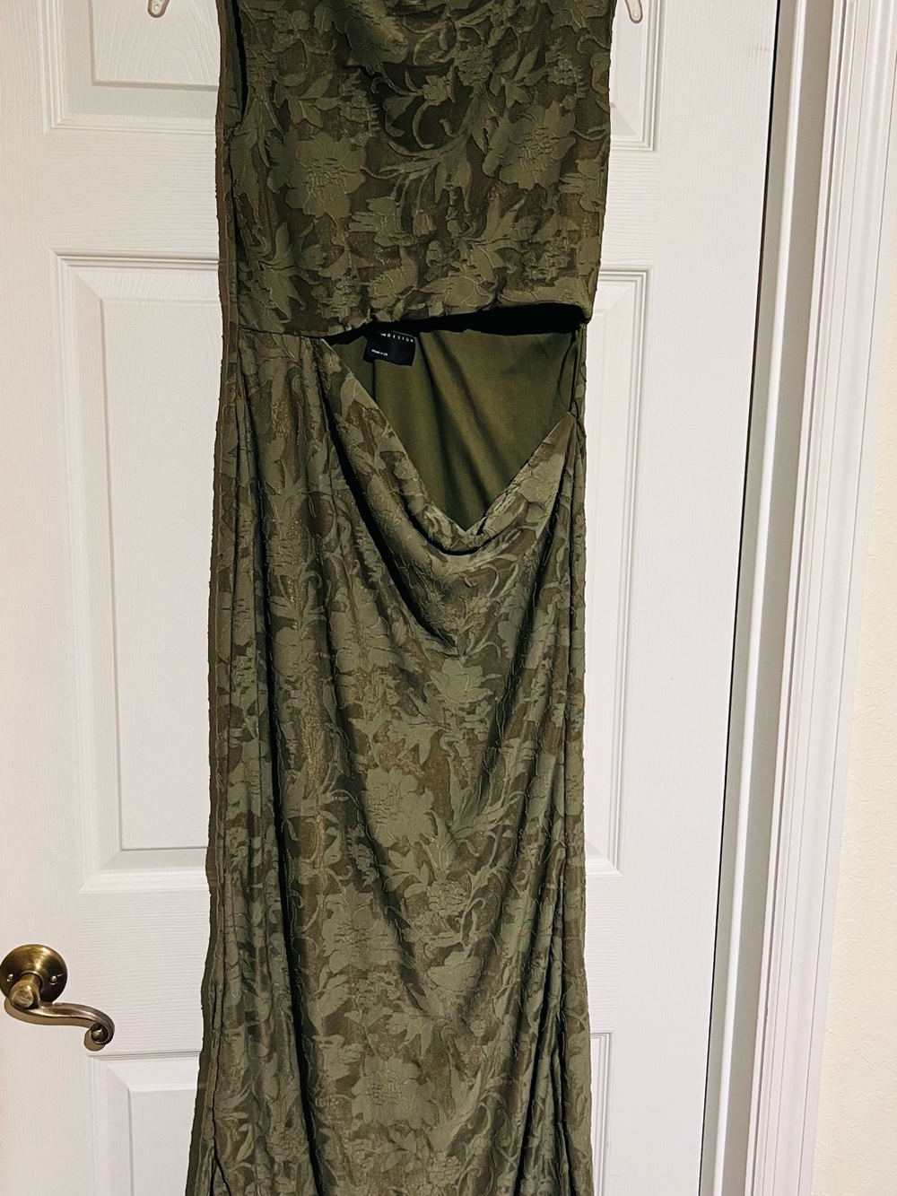 Cutout Maxi Dress in Olive Floral